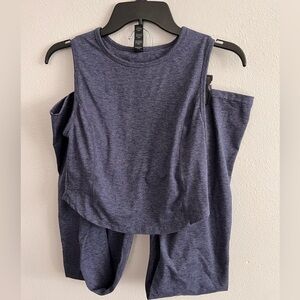 Zobha Heathered Blue Yoga Set